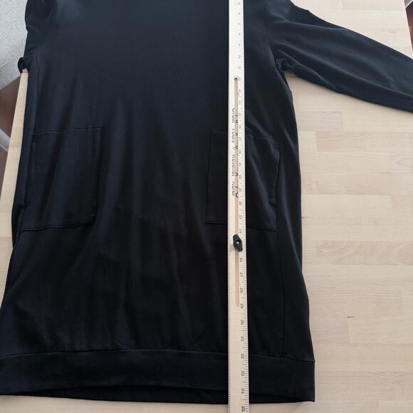 Majestic Filatures Sweatshirt Women 4 Large Black Hooded Deluxe Teeshirt Sweater - Picture 10 of 11